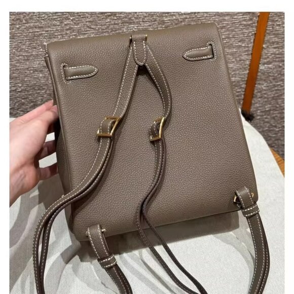 Premium Togo Leather Backpack  | Chic 22cm Travel Backpack
